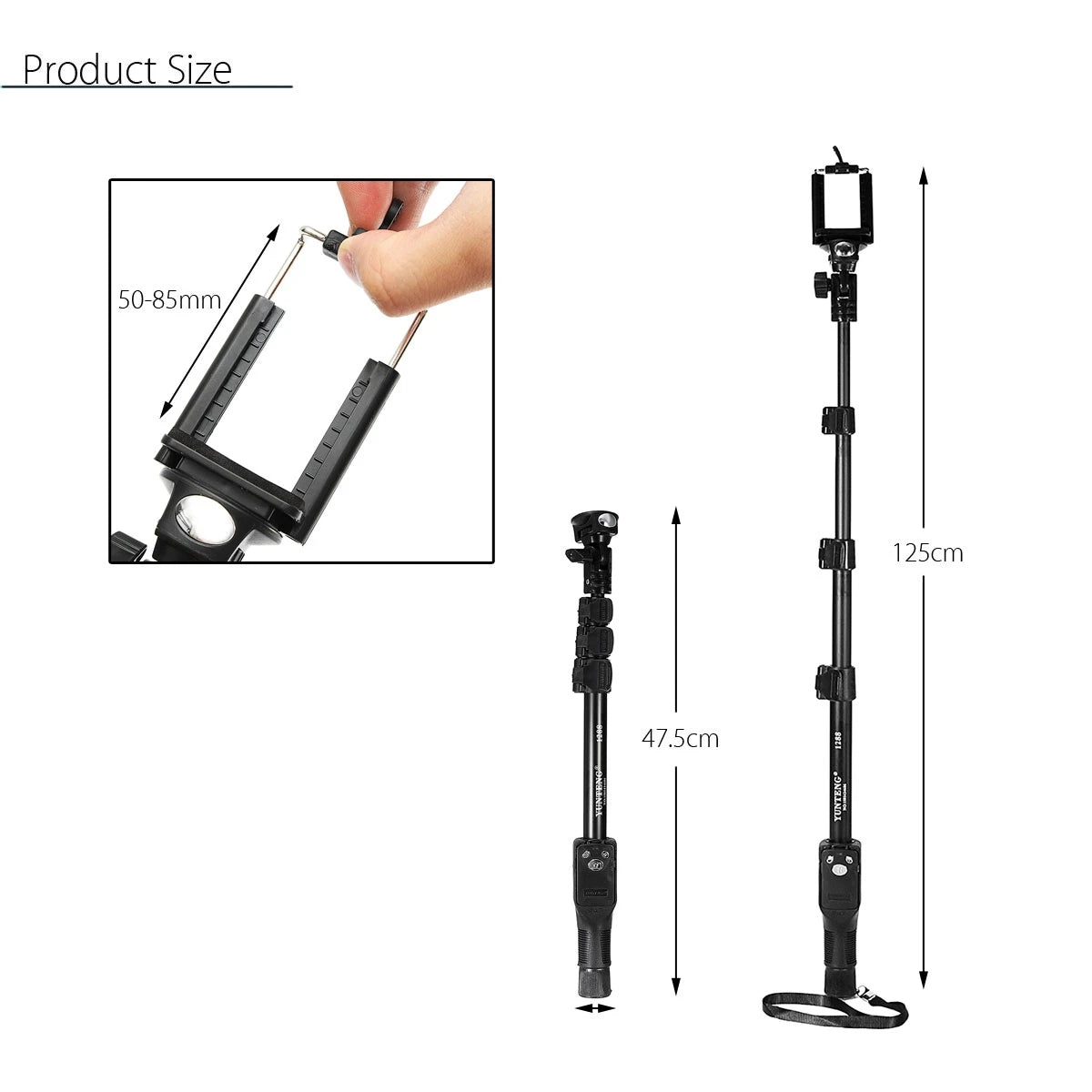 YunTeng 1288 Extendable bluetooth Remote Control  Selfie Stick Monopod for Phone Gopro Camera YunTeng 1288 Extendable bluetooth Remote Control  Selfie Stick Monopod for Phone Gopro Camera